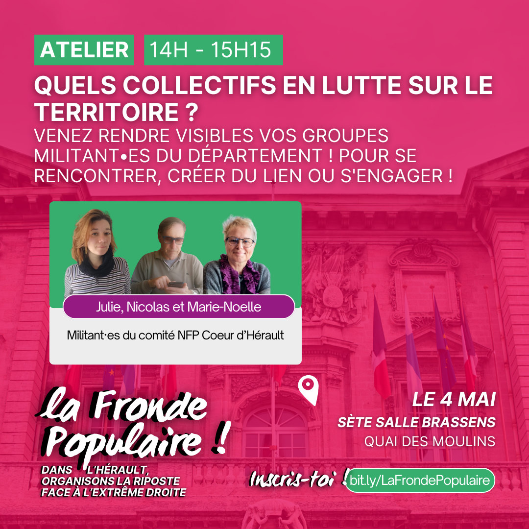 Quels collectifs en lutte sur le territoire ? Venez rendre visibles vos groupes militants du département ! Pour se rencontrer, créer du lien ou s'engager !